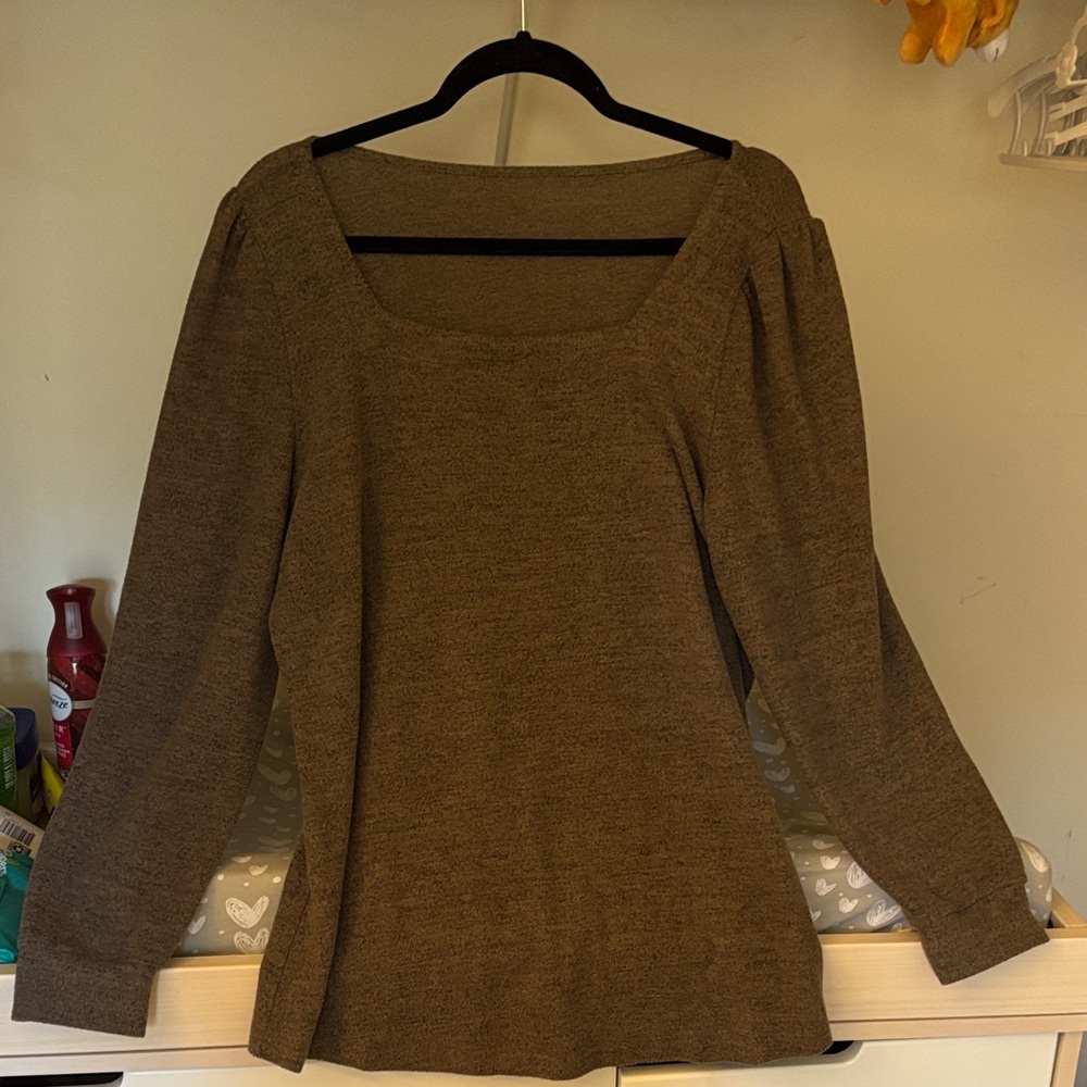 Brown Long Sleeve Top NEVER BEFORE WORN!!